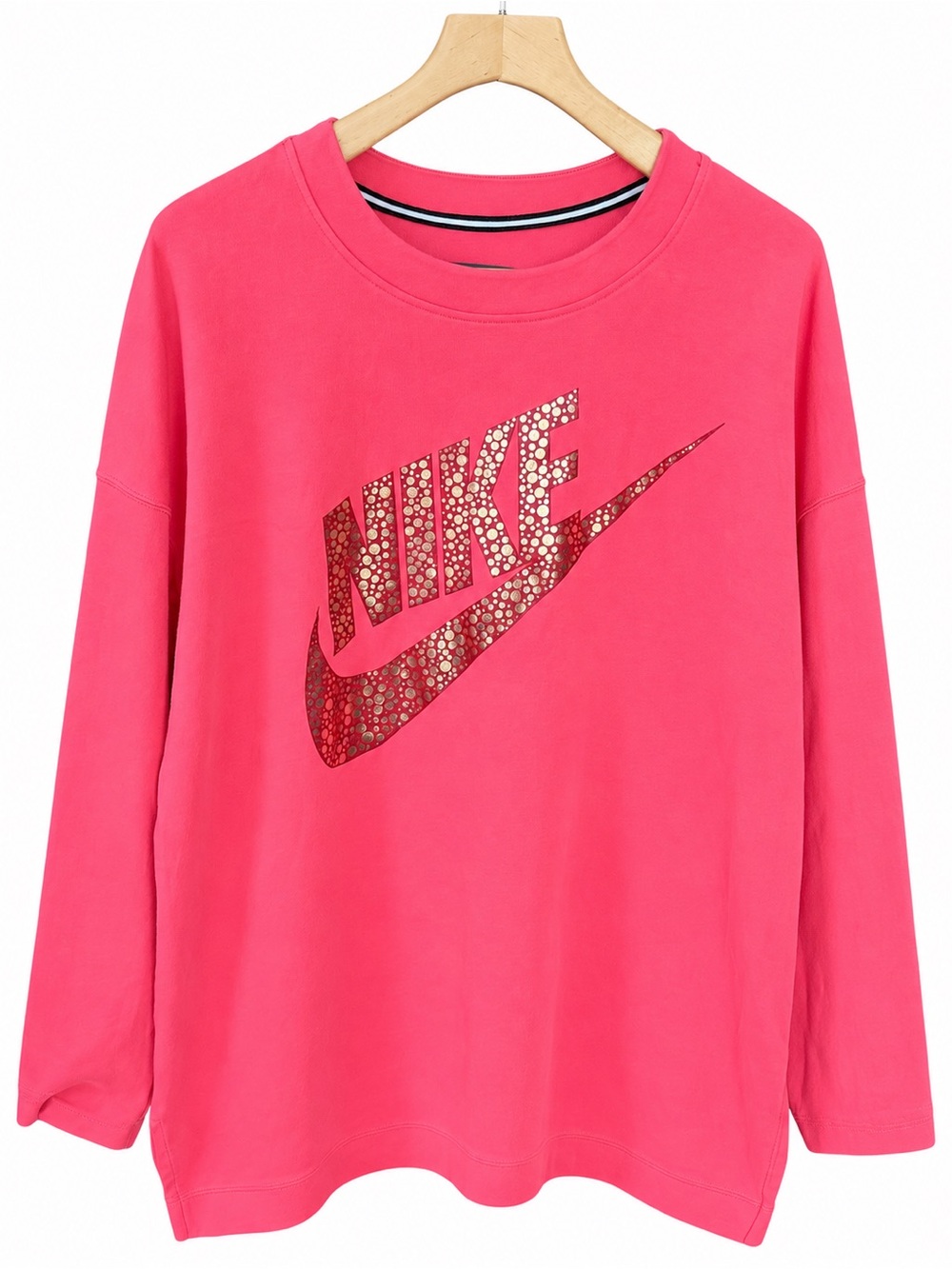 NWOT Nike Pink Crewneck Sweatshirt w/ Metallic Foil Logo - Size L